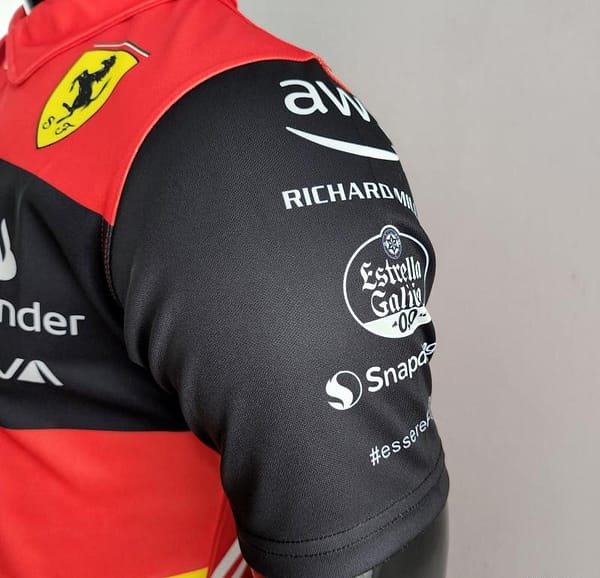 2022 F1 Ferrari Red/Yellow Polos #0006 - Image 2