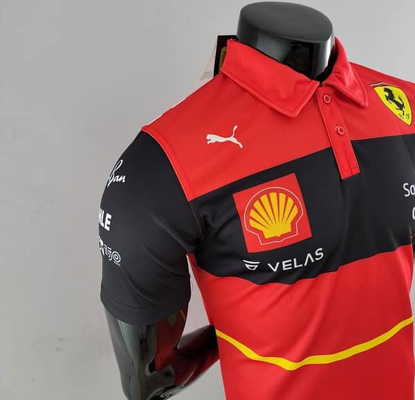 2022 F1 Ferrari Red/Yellow Polos #0006 - Image 3