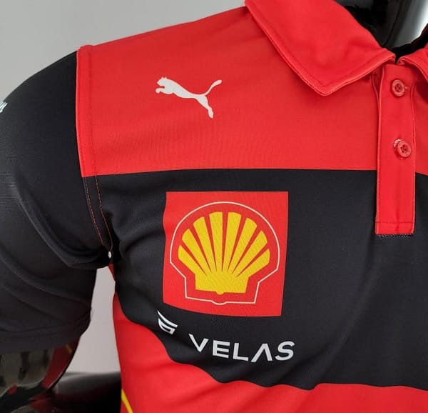 2022 F1 Ferrari Red/Yellow Polos #0006 - Image 4