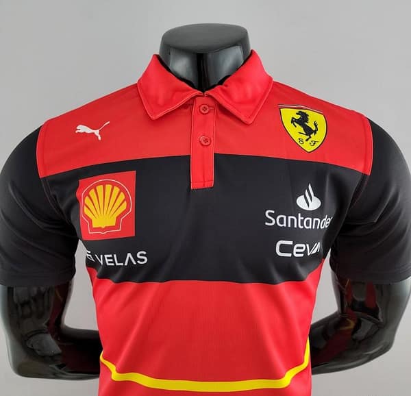 2022 F1 Ferrari Red/Yellow Polos #0006 - Image 6
