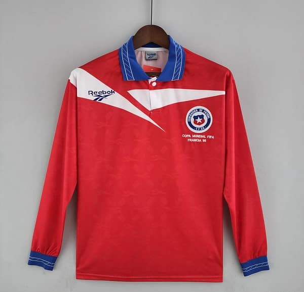 Retro Long Sleeve 1998 Chile Home Soccer Jersey