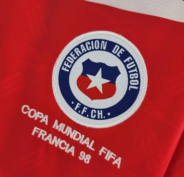 Retro Long Sleeve 1998 Chile Home Soccer Jersey - Image 5