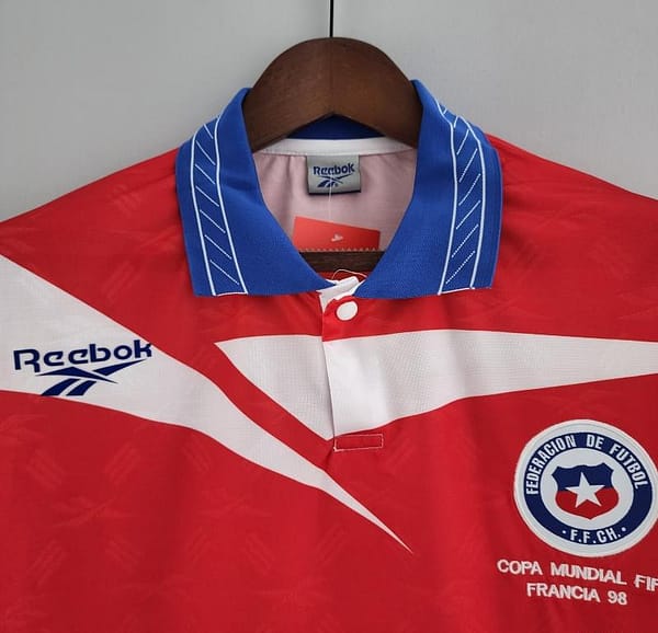 Retro Long Sleeve 1998 Chile Home Soccer Jersey - Image 6