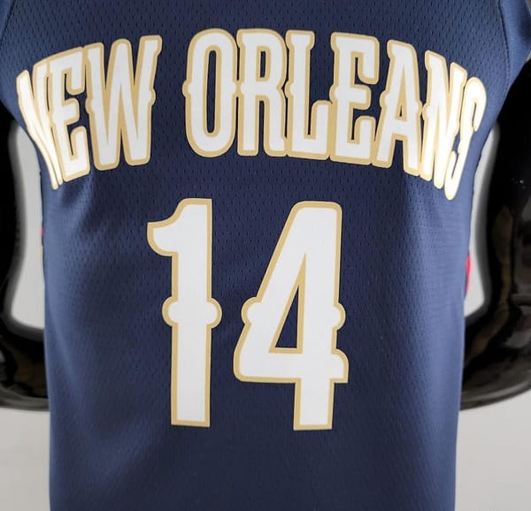 75th Anniversary New Orleans Pelicans Ingram #14 Navy Blue NBA Jersey - Image 9