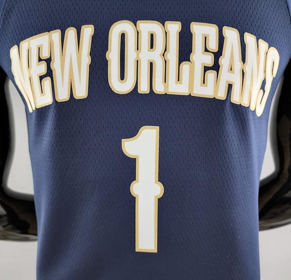 75th Anniversary New Orleans Pelicans Williams #1 Navy Blue NBA Jersey - Image 7