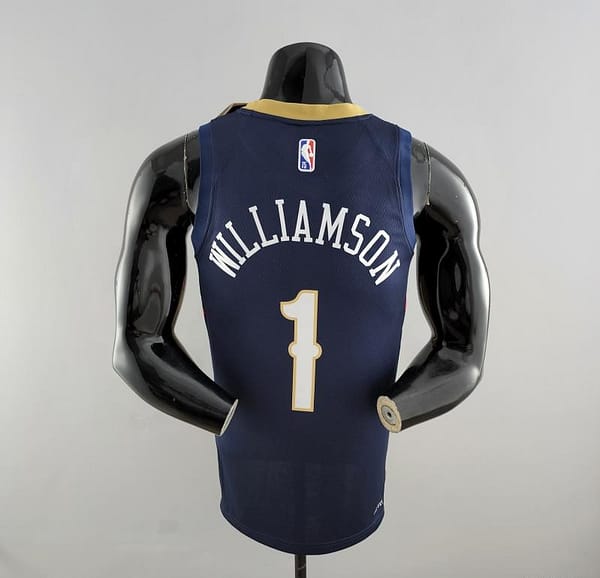 75th Anniversary New Orleans Pelicans Williams #1 Navy Blue NBA Jersey - Image 10