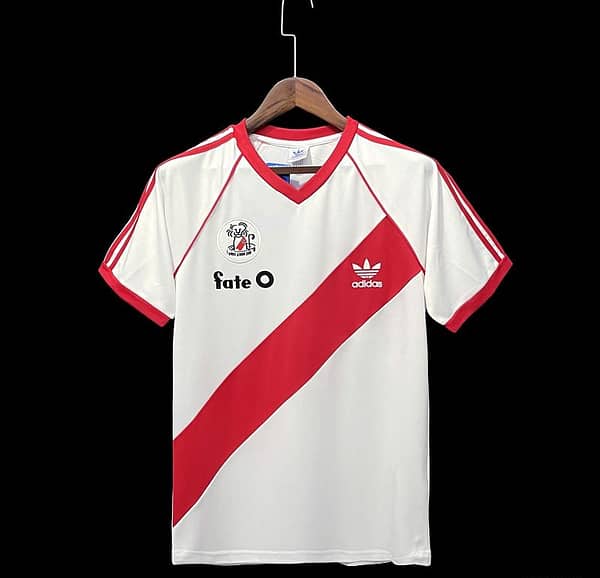 Retro 1986 River Plate Home Soccer Jersey