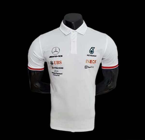 F1 Formula One 2022 Racing Suit Mercedes Polo White