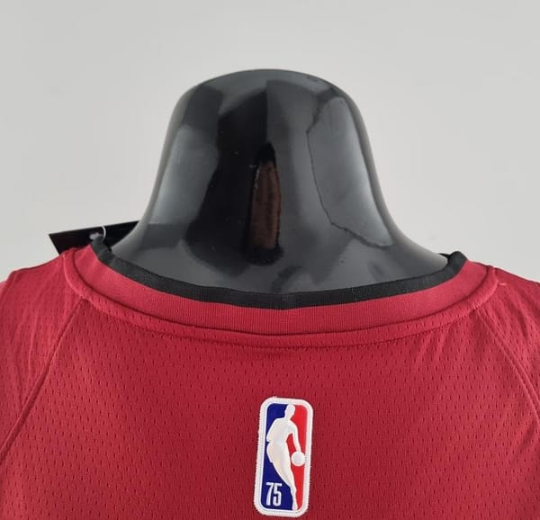 75th Anniversary Miami Heat Jordan WADE #3 Burgundy NBA Jersey - Image 2