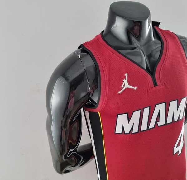 75th Anniversary Miami Heat Jordan OLADIPO#4 Burgundy NBA Jersey - Image 4