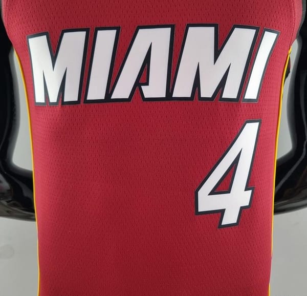 75th Anniversary Miami Heat Jordan OLADIPO#4 Burgundy NBA Jersey - Image 7