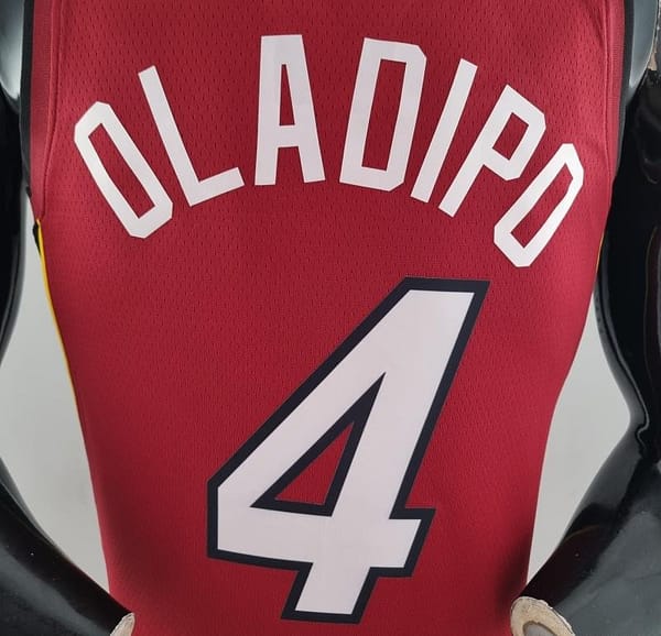 75th Anniversary Miami Heat Jordan OLADIPO#4 Burgundy NBA Jersey - Image 9