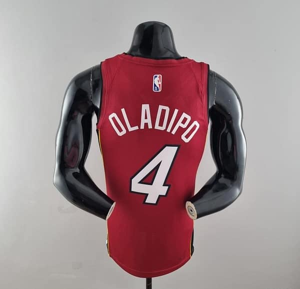75th Anniversary Miami Heat Jordan OLADIPO#4 Burgundy NBA Jersey - Image 10