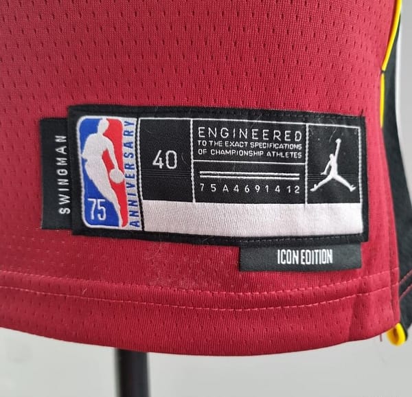 75th Anniversary Miami Heat Jordan JAMES #6 Burgundy NBA Jersey - Image 3