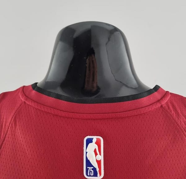 75th Anniversary Miami Heat Jordan JAMES #6 Burgundy NBA Jersey - Image 9
