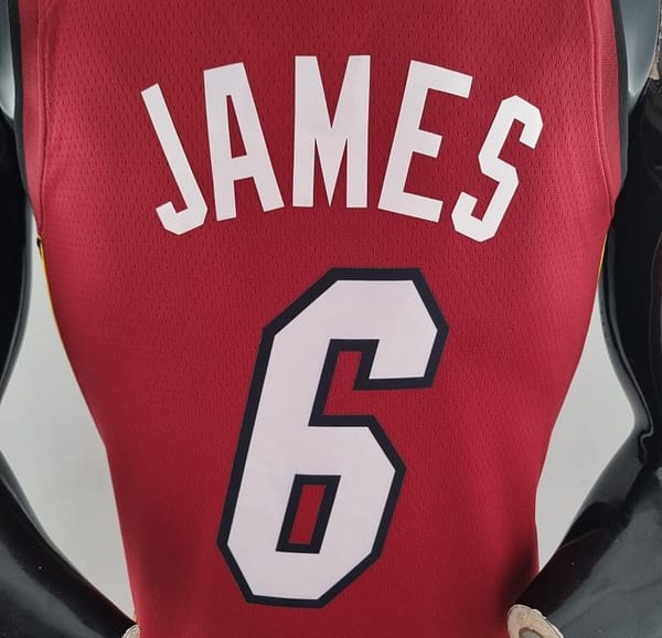 75th Anniversary Miami Heat Jordan JAMES #6 Burgundy NBA Jersey - Image 10