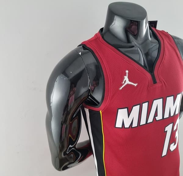 75th Anniversary Miami Heat Jordan ADEBAYO#13 Burgundy NBA Jersey - Image 4