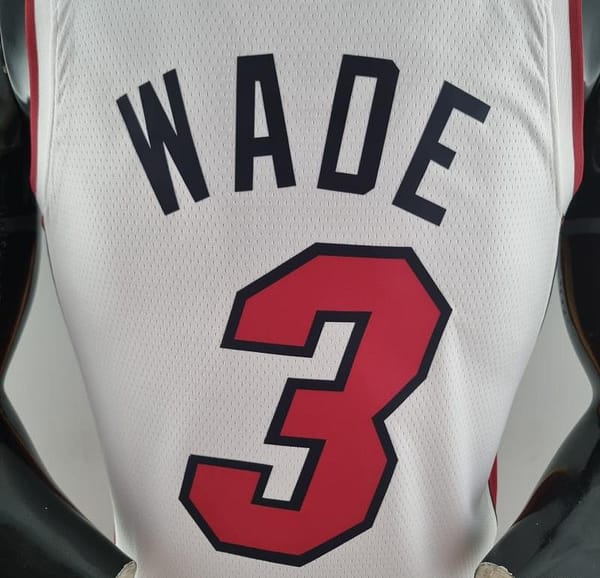 75th Anniversary Miami Heat WADE #3 White NBA Jersey - Image 3