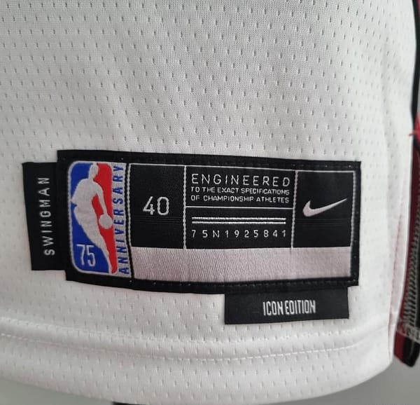 75th Anniversary Miami Heat WADE #3 White NBA Jersey - Image 9