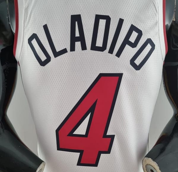 75th Anniversary Miami Heat OLADIPO#4 White NBA Jersey - Image 4