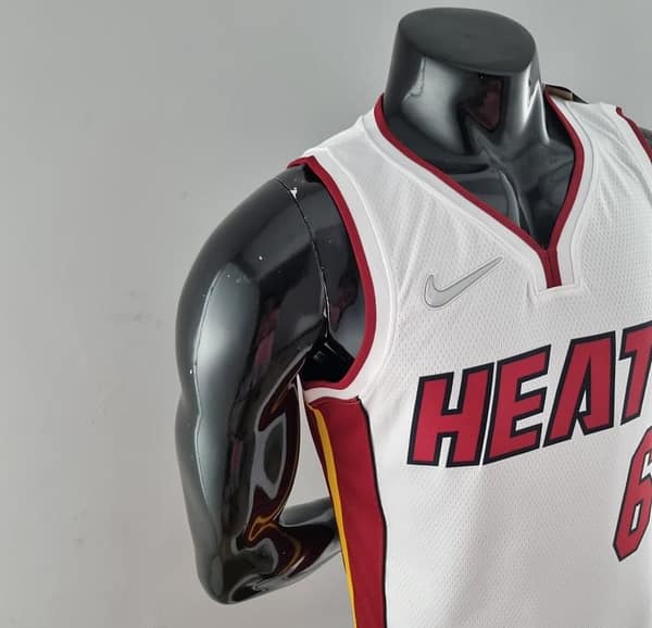 75th Anniversary Miami Heat JAMES #6 White NBA Jersey - Image 4