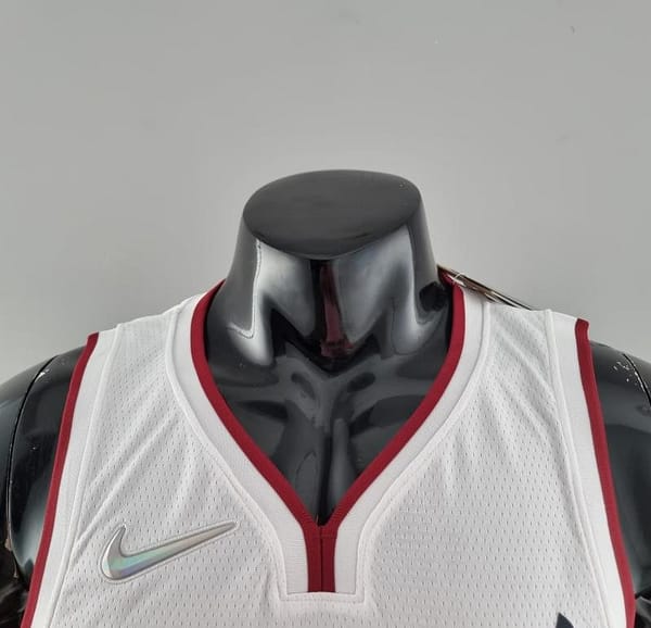 75th Anniversary Miami Heat JAMES #6 White NBA Jersey - Image 6