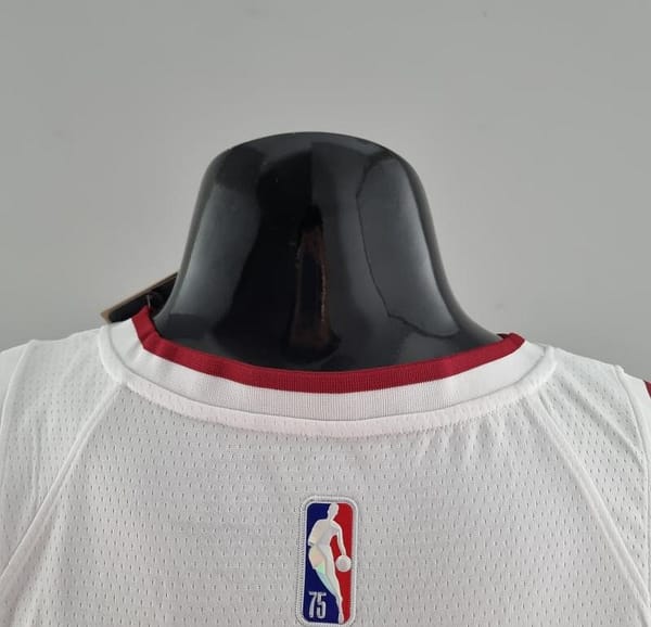75th Anniversary Miami Heat JAMES #6 White NBA Jersey - Image 8