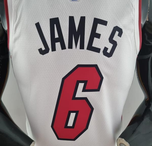 75th Anniversary Miami Heat JAMES #6 White NBA Jersey - Image 9