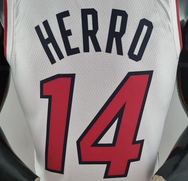 75th Anniversary Miami Heat HERRO#14 White NBA Jersey - Image 9