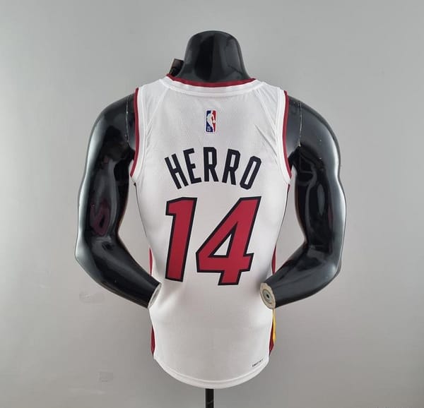 75th Anniversary Miami Heat HERRO#14 White NBA Jersey - Image 10