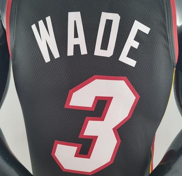 75th Anniversary Miami Heat WADE #3 Black NBA Jersey - Image 3