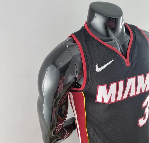 75th Anniversary Miami Heat WADE #3 Black NBA Jersey - Image 7