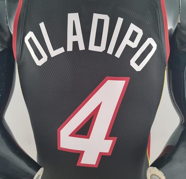 75th Anniversary Miami Heat OLADIPO#4 Black NBA Jersey - Image 3