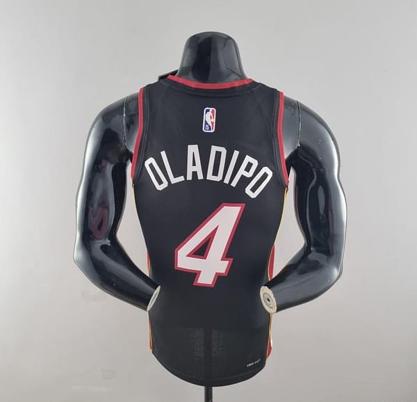 75th Anniversary Miami Heat OLADIPO#4 Black NBA Jersey - Image 4