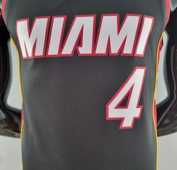 75th Anniversary Miami Heat OLADIPO#4 Black NBA Jersey - Image 10