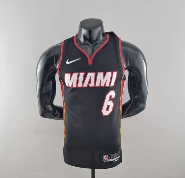 75th Anniversary Miami Heat JAMES #6 Black NBA Jersey