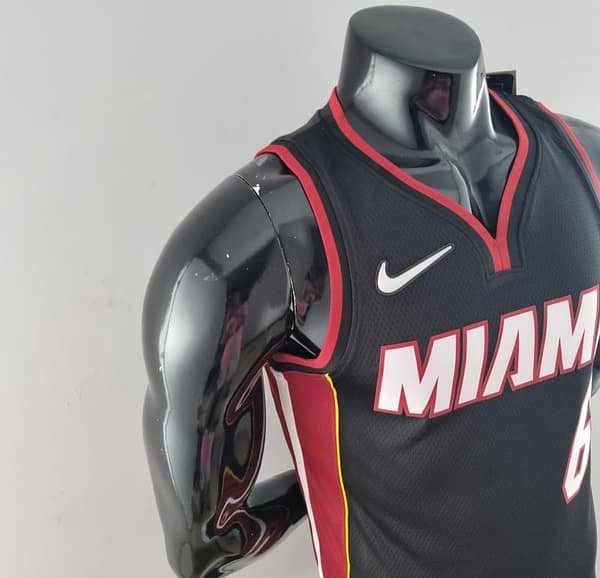 75th Anniversary Miami Heat JAMES #6 Black NBA Jersey - Image 4