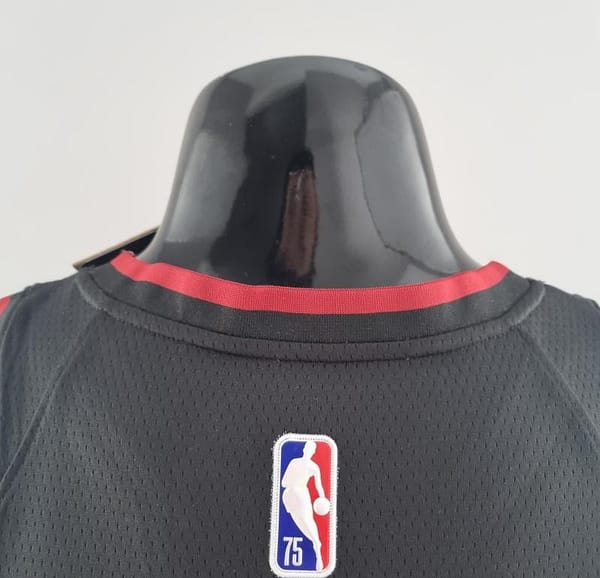 75th Anniversary Miami Heat JAMES #6 Black NBA Jersey - Image 8