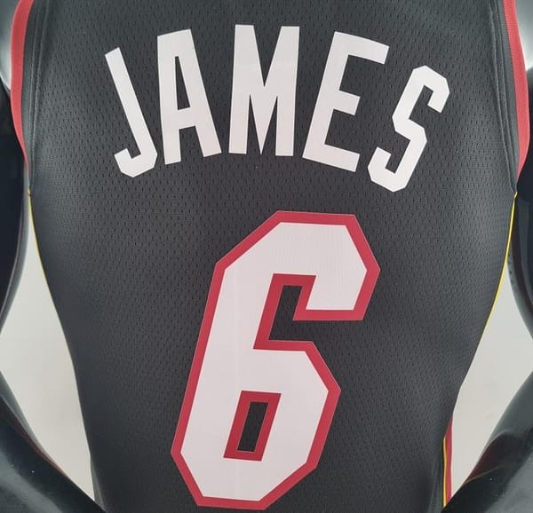 75th Anniversary Miami Heat JAMES #6 Black NBA Jersey - Image 9