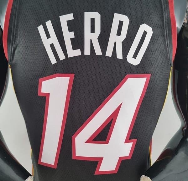 75th Anniversary Miami Heat HERRO#14 Black NBA Jersey - Image 9