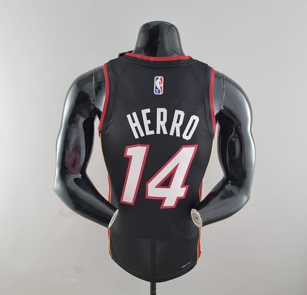75th Anniversary Miami Heat HERRO#14 Black NBA Jersey - Image 10