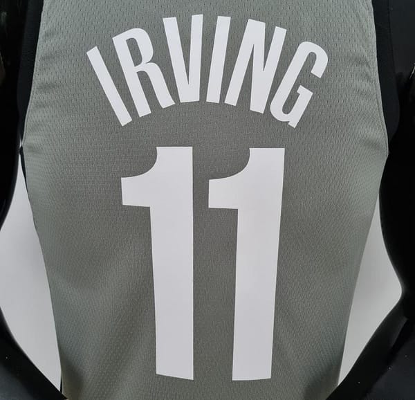 75th Anniversary Irving #11 Brooklyn Nets City Edition Gray NBA Jersey - Image 2