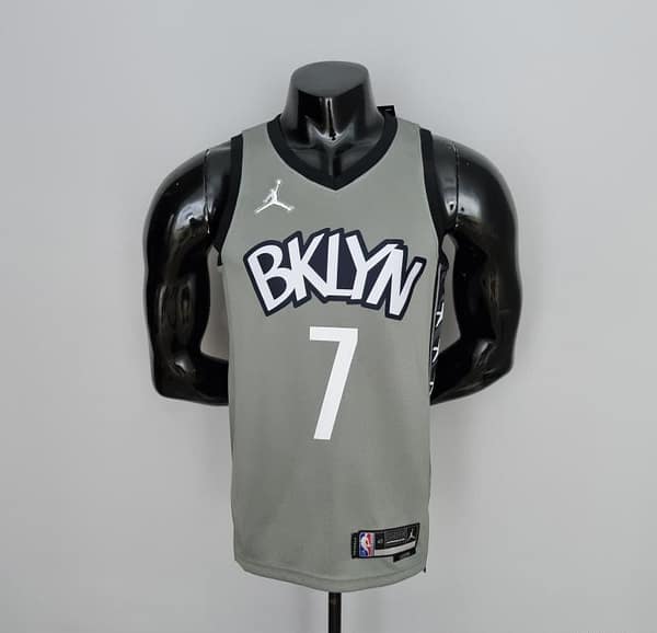 75th Anniversary Durant #7 Brooklyn Nets City Edition Gray NBA Jersey