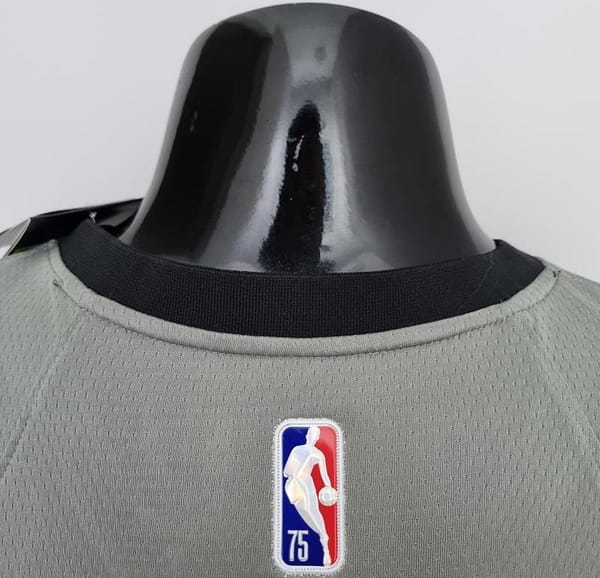 75th Anniversary Durant #7 Brooklyn Nets City Edition Gray NBA Jersey - Image 2