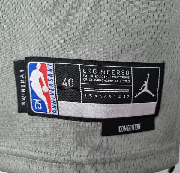 75th Anniversary Durant #7 Brooklyn Nets City Edition Gray NBA Jersey - Image 9