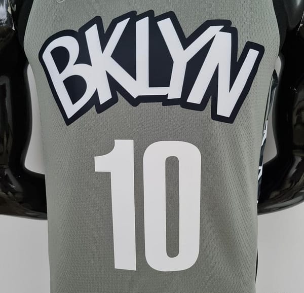 75th Anniversary Simmons #10 Brooklyn Nets City Edition Gray NBA Jersey - Image 7