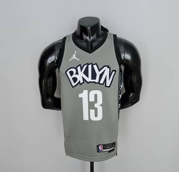 75th Anniversary Harden #13 Brooklyn Nets City Edition Gray NBA Jersey