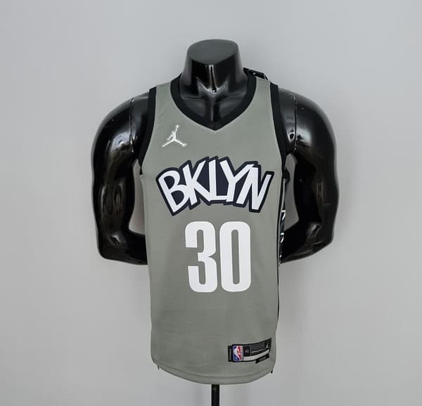 75th Anniversary Curry #30 Brooklyn Nets City Edition Gray NBA Jersey