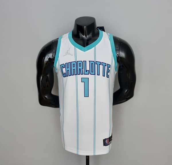 75th Anniversary BALL #1 Charlotte Hornets White NBA Jersey