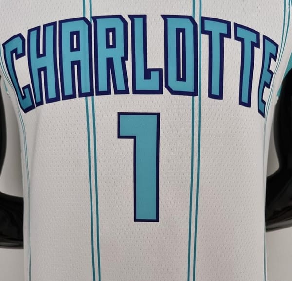75th Anniversary BALL #1 Charlotte Hornets White NBA Jersey - Image 6